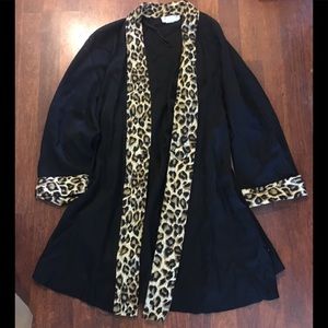 20W plus size Long Blazer leopard Pinup